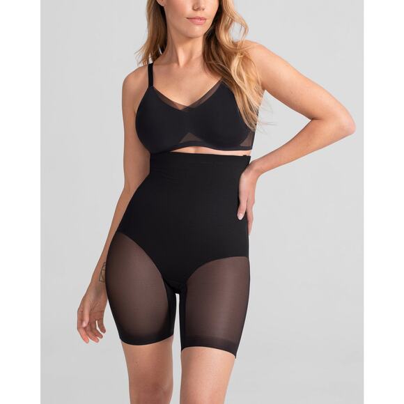HoneyLove SuperPower Short Vamp Size Large NWT Black Shapewear High Waist - Picture 1 of 5